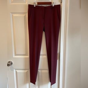 Theory Hartsdale Wool-Blend Stretch Pants Maroon Burgundy Women’s size 4 EUC